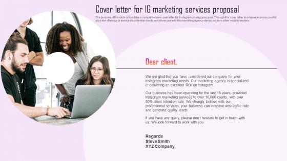 Cover Letter For IG Marketing Services Proposal Ppt DesIGns