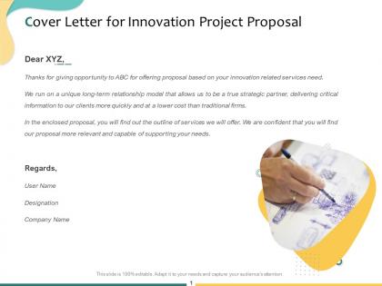 Cover letter for innovation project proposal ppt powerpoint presentation show deck