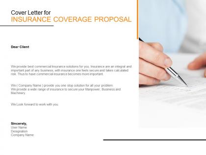 Cover letter for insurance coverage proposal c1114 ppt powerpoint presentation