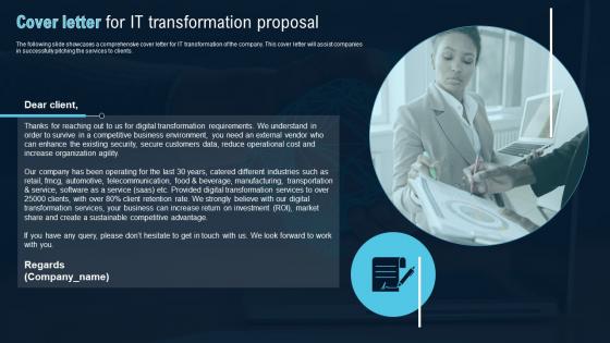 Cover Letter For IT Transformation Proposal Ppt Powerpoint Presentation File Microsoft