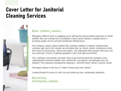 Cover letter for janitorial cleaning services ppt powerpoint presentation layouts layouts