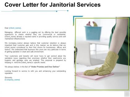 Cover letter for janitorial services business ppt powerpoint presentation slides background