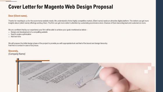 Cover letter for magento web design proposal ppt powerpoint presentation icon slides