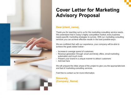 Cover letter for marketing advisory proposal ppt powerpoint presentation layouts