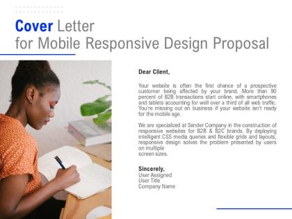 Cover letter for mobile responsive design proposal ppt powerpoint presentation inspiration
