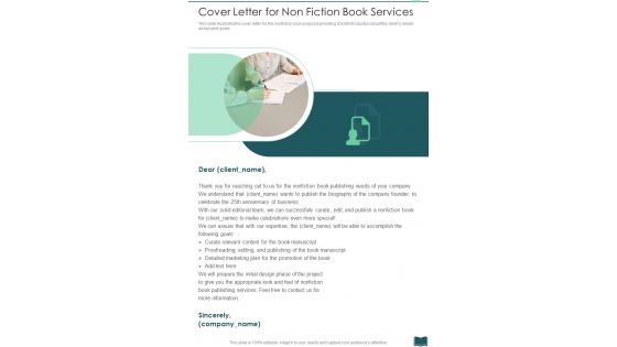Cover Letter For Non Fiction Book Services One Pager Sample Example Document