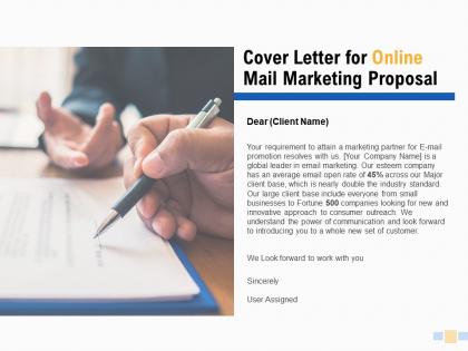 Cover letter for online mail marketing proposal agenda ppt powerpoint slides