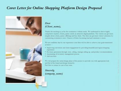 Cover letter for online shopping platform design proposal ppt powerpoint graphics