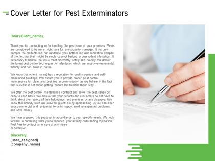 Cover letter for pest exterminators ppt powerpoint presentation outline guide