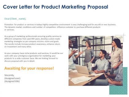 Cover letter for product marketing proposal ppt powerpoint presentation summary