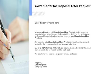 Cover letter for proposal offer request ppt powerpoint presentation slides