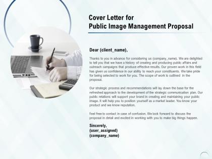 Cover letter for public image management proposal ppt powerpoint presentation summary