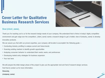 Cover letter for qualitative business research services ppt inspiration