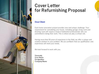 Cover letter for refurnishing proposal ppt powerpoint presentation