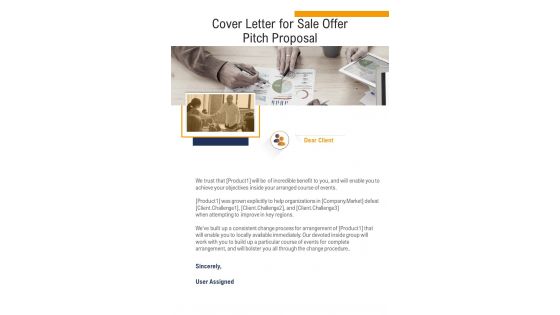 Cover Letter For Sale Offer Pitch Proposal One Pager Sample Example Document