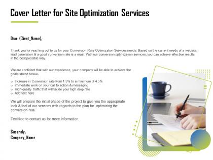 Cover letter for site optimization services ppt file format ideas