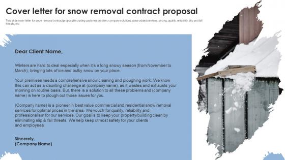 Cover Letter For Snow Removal Contract Proposal Ppt Powerpoint Presentation File Backgrounds