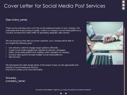 Cover letter for social media post services ppt powerpoint presentation infographics