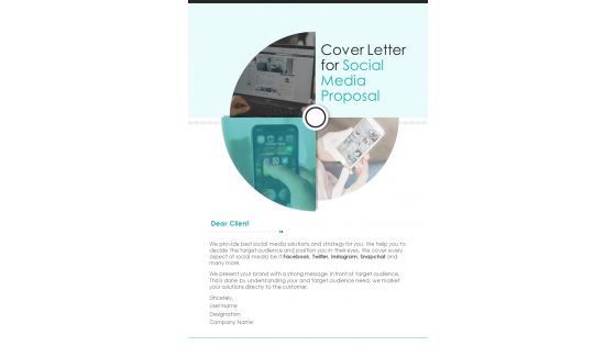 Cover Letter For Social Media Proposal One Pager Sample Example Document