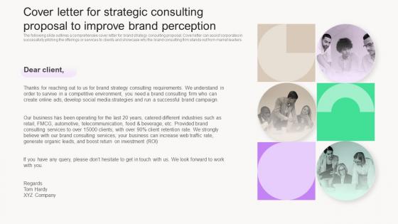 Cover Letter For Strategic Consulting Strategic Consulting Proposal To Improve Brand Perception