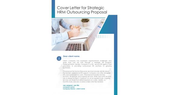 Cover Letter For Strategic HRM Outsourcing Proposal One Pager Sample Example Document