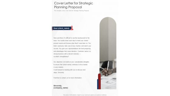 Cover Letter For Strategic Planning Proposal One Pager Sample Example Document