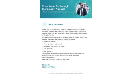 Cover Letter For Strategic Technology Proposal One Pager Sample Example Document