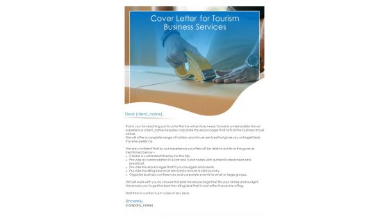Cover Letter For Tourism Business Services One Pager Sample Example Document