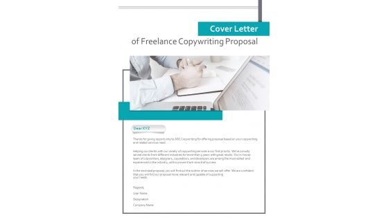 Cover Letter Of Freelance Copywriting Proposal One Pager Sample Example Document