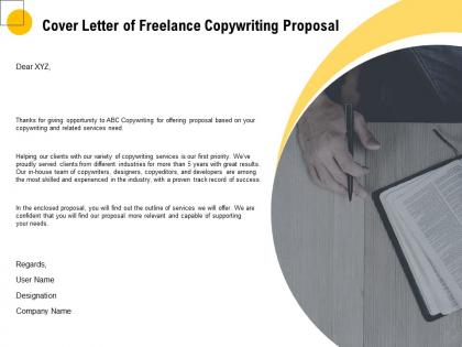 Cover letter of freelance copywriting proposal ppt powerpoint model