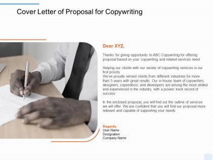 Cover letter of proposal for copywriting ppt powerpoint presentation model