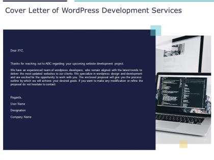 Cover letter of wordpress development services ppt powerpoint presentation layouts