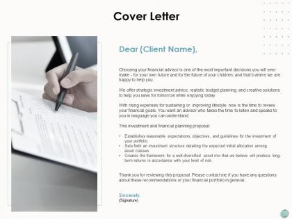 Cover letter planning strategy ppt powerpoint presentation inspiration show