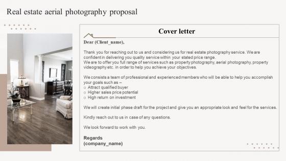 Cover Letter Real Estate Aerial Photography Proposal Ppt Microsoft