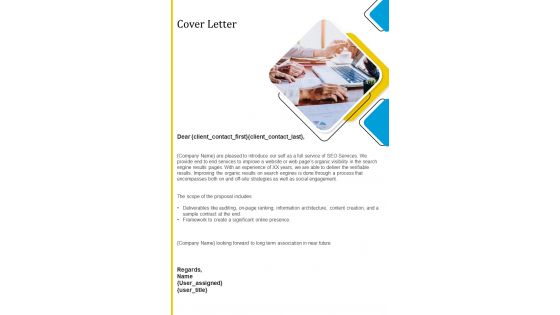 Cover Letter Search Engine Optimization Proposal Template One Pager Sample Example Document