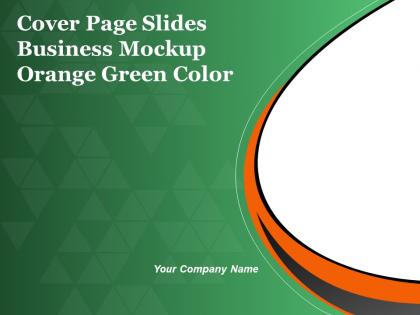 Cover page slides business mockup orange green color