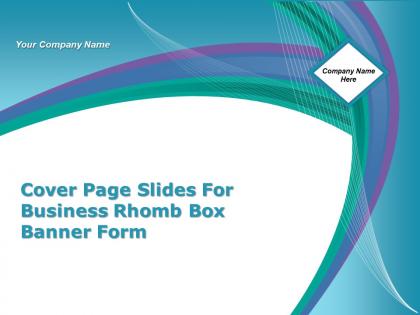 Cover page slides for business rhomb box banner form