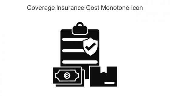 Coverage Insurance Cost Monotone Icon In Powerpoint Pptx Png And Editable Eps Format