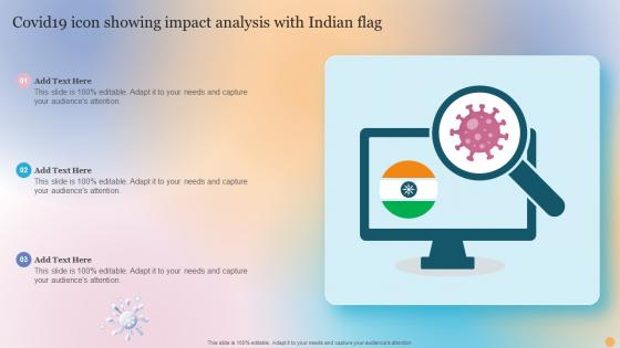 Covid19 Icon Showing Impact Analysis With Indian Flag
