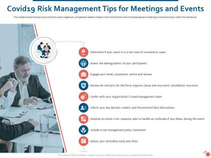 Covid19 risk management tips for meetings and events ppt powerpoint styles