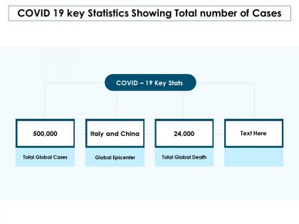 Covid 19 key statistics showing total number of cases