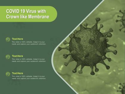 Covid 19 virus with crown like membrane ppt powerpoint presentation ideas graphics pictures
