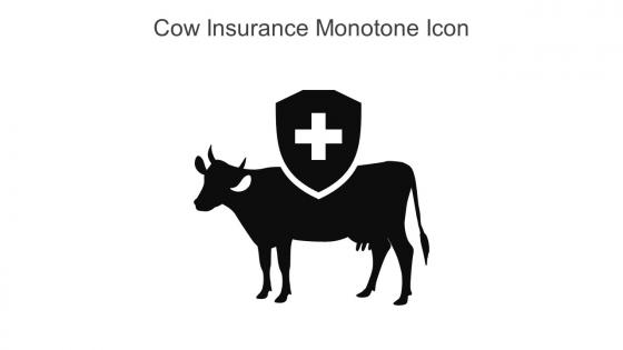 Cow Insurance Monotone Icon In Powerpoint Pptx Png And Editable Eps Format