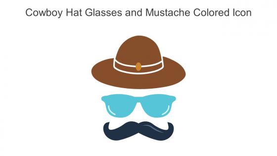 Cowboy Hat Glasses And Mustache Colored Icon In Powerpoint Pptx Png And Editable Eps Format
