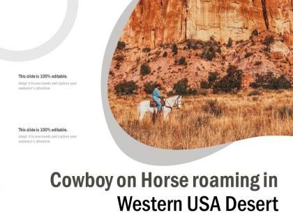 Cowboy on horse roaming in western usa desert