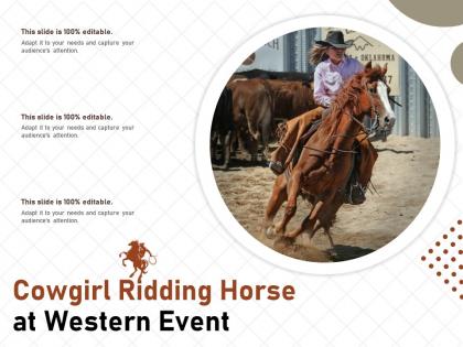 Cowgirl ridding horse at western event