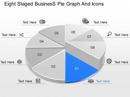 Cp eight staged business pie graph and icons powerpoint template