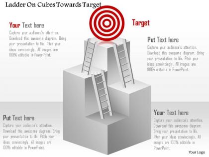 Cp ladder on cubes towards target powerpoint template