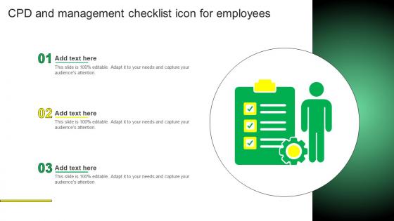 CPD And Management Checklist Icon For Employees