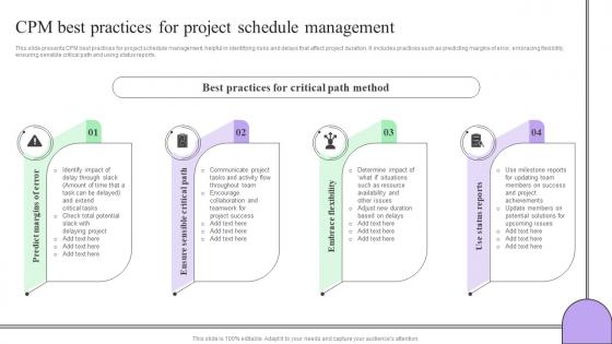 Cpm Best Practices For Project Schedule Creating Effective Project Schedule Management System